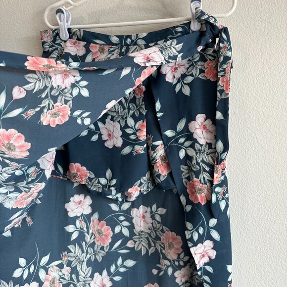 Leith Blue Pink Wrap Midi Skirt Casual - Picture 4 of 6